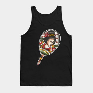 Geisha Fan Tattoo Design Tank Top